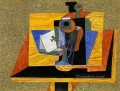 Vidrio como botella de trébol sobre una mesa cubista de 1915 Pablo Picasso